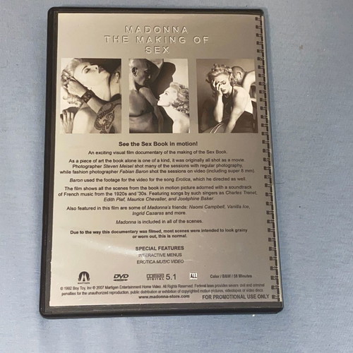 Madonna The Making Of "Sex" rare promo DVD unreleased documentary