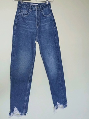 Zara τζιν παντελόνι ψιλόμεσο σκούρο μπλε σαν καινούργιο XS