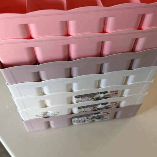 Storage boxes like new, pack of 10 for underwear and cosmetics