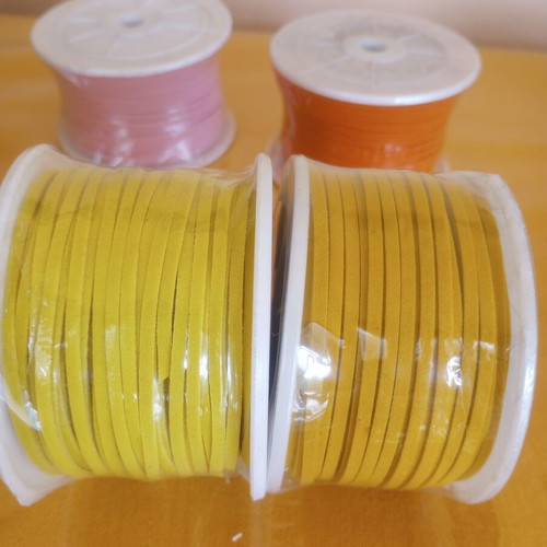 Suede Cord Ribbon Set 4 Pieces 50m New