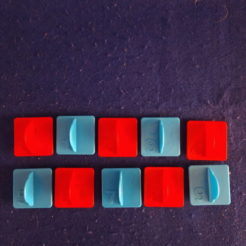 Number molds used for modeling clay, 0 to 9
