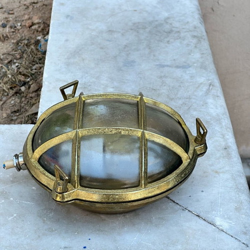 Industrial ceiling/wall light used, bronze, nautical style
