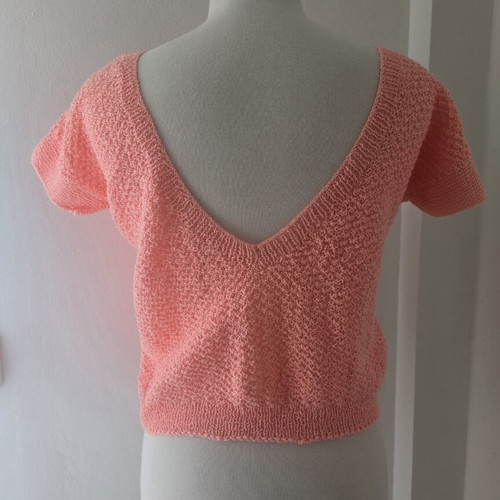 Handmade pink knitted sweater used, size S