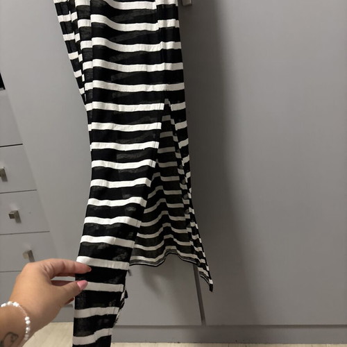Silvian Heach maxi striped dress, racerback, one size, worn with hole