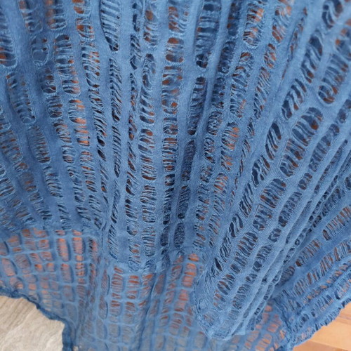 Net blouse new, one size, blue