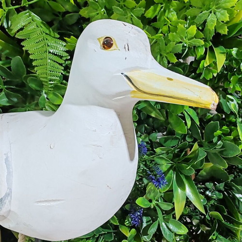 Wooden seagull and HMS Endeavour lifebuoy nautical decor set