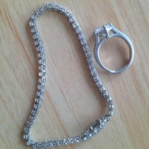 Silver 925 Riviera and adjustable ring set vintage, like new