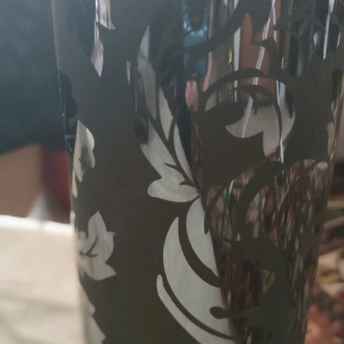 Porcelain vase new black with matte and glossy flowers