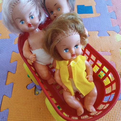 Vintage toys used, pack of 7 from 1975