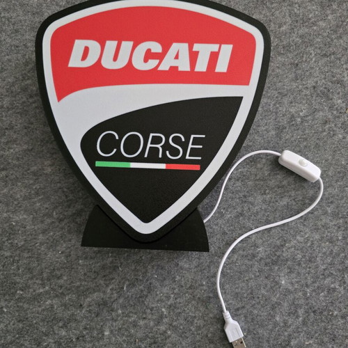 Ducati Logo Lightbox 3D printed, like new, USB powered
