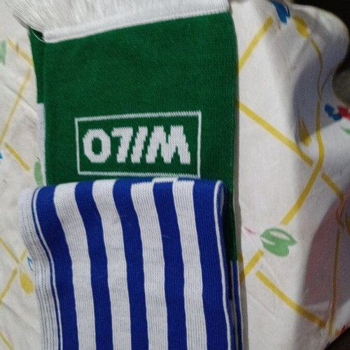 Scarf blue, green and white stripes, like new