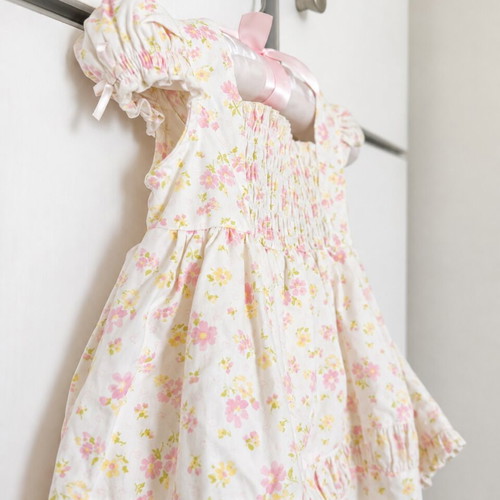 Baby dress with matching hat, Piper & Posie, pastel colors, 3 months