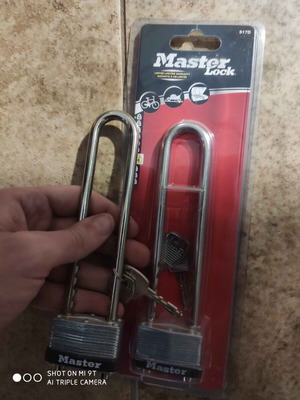 Master Lock 517D Steel Long Shackle Adjustable Combination Padlock 43mm New