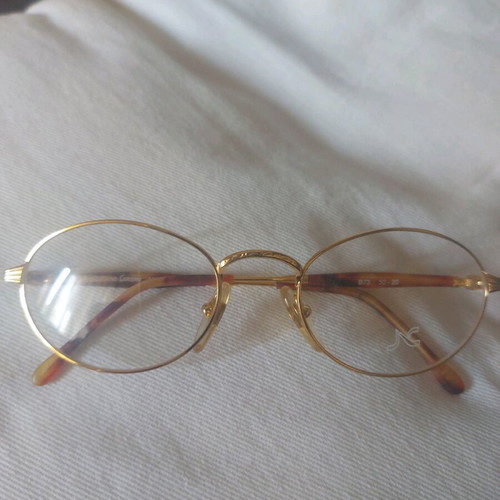 Vintage eyeglasses like new, metal Italian oval frame