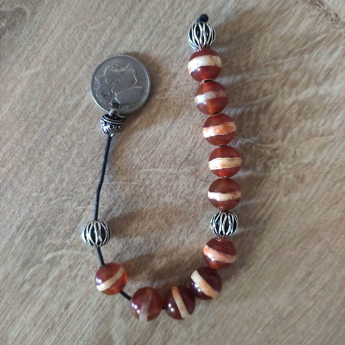 Worry beads monoloi from natural banded agate, new