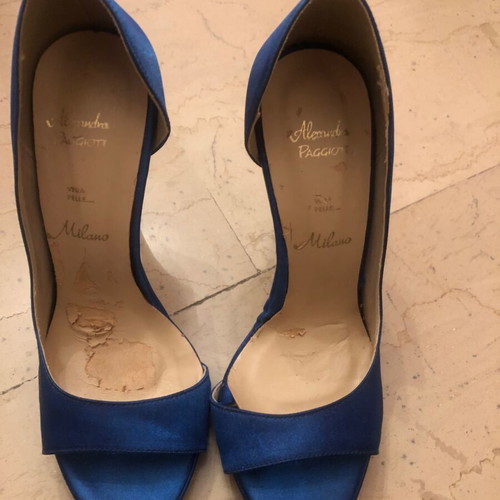 Pip Toe Blue Satin Heels size 37 new, 12 cm