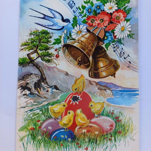 Set of 10 vintage Easter postcards from the 70s, new
