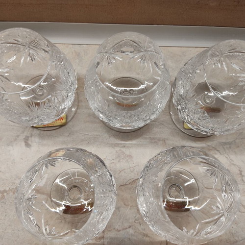 Vintage Nachtmann crystal brandy glasses set of 5 new