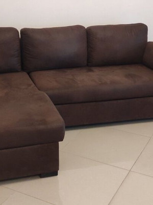 Corner sofa used with storage space, 3 pieces, converts to bed