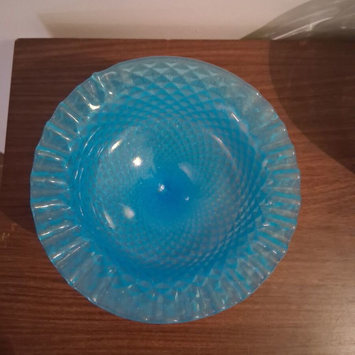 Opaline compote vintage blue, like new