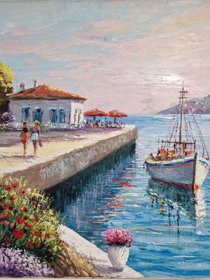 Πίνακας Νίκος Κρίδερας σαν καινούργιος με πιστοποιητικό γνησιότητας 70x100
