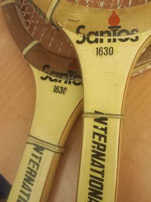 Ρακέτες τέννις Santos vintage μεταχειρισμένες, σετ 2 τεμαχίων