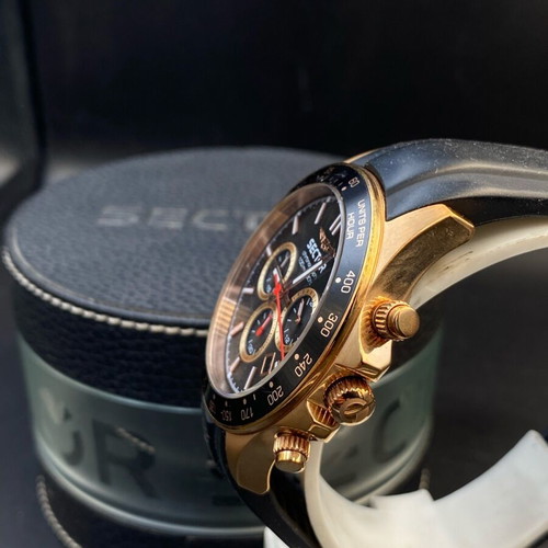Sector 230 Chronograph watch like new, black and rose gold