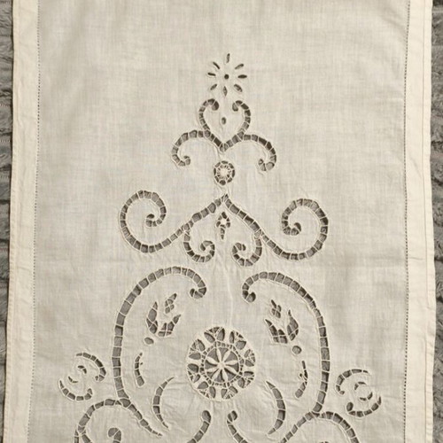 White cutwork vintage curtain handmade like new