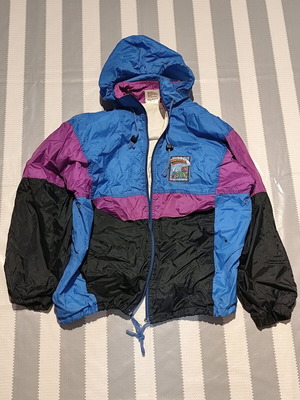 Sky Diving jacket used, multicolor with broken zipper and stain