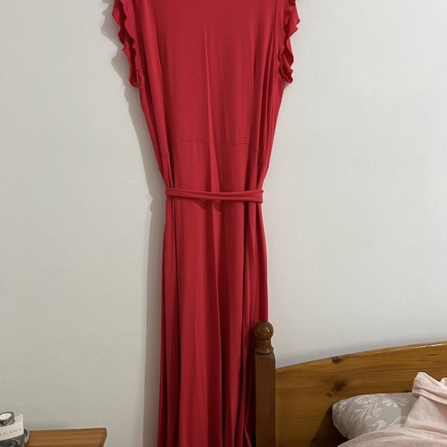 Caramella red wrap midi/maxi dress, size M/L