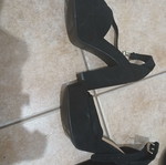 Bershka women's black high-heeled sandals size 40