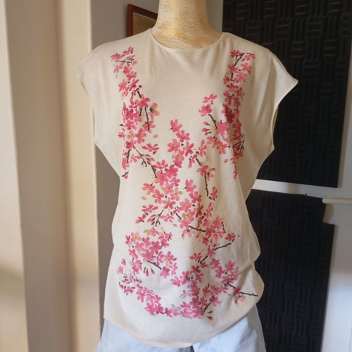 Balenciaga women's blouse cream rose size S/M new