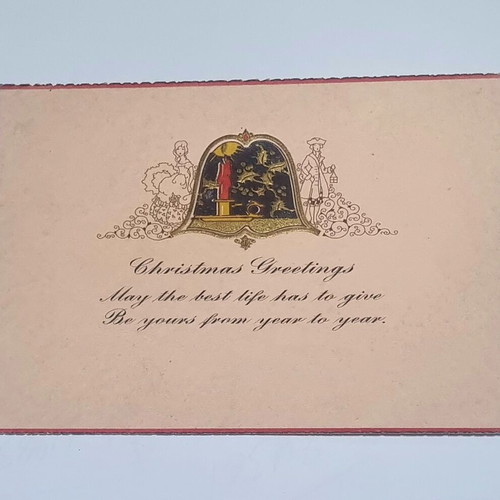 Vintage Christmas card like new with gold design