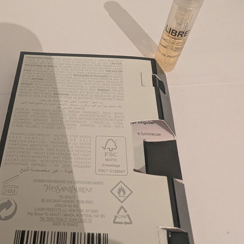 Yves Saint Laurent Libre Eau de Toilette tester sample 1 ml