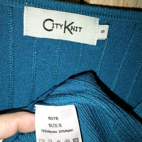 Turquoise cardigan with ribbon and crystals vintage style like new