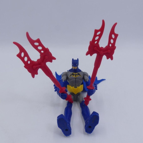 Batman Gotham City Showdown action figure used with 2 red weapons