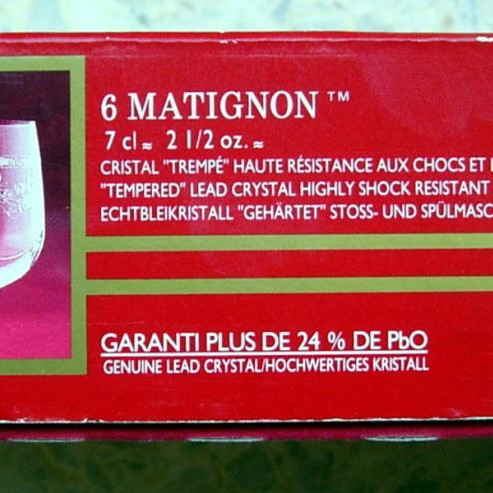 Cristal d'Arques Σετ 6 Κρυστάλλινα Ποτήρια Λικέρ Καινούργια