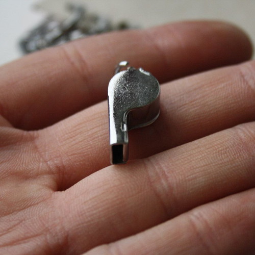 Card with 12 old metal whistle keychains from 1980s new