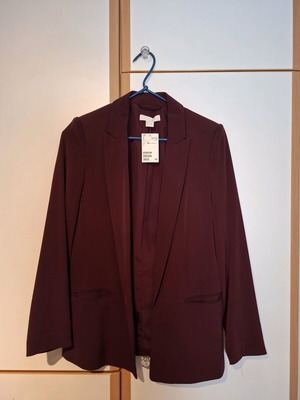 Μπορντό σακάκι H&M XS καινούργιο, ίσια γραμμή