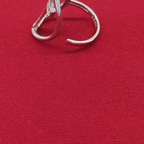 Silver ring with cross, adjustable size