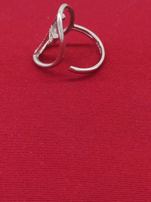Silver ring with cross, adjustable size