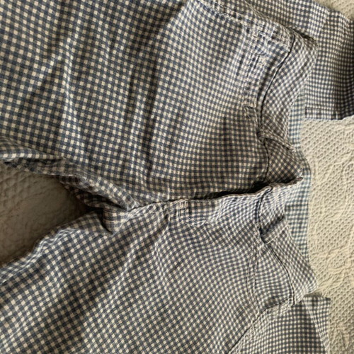 Checked pants like new, size S, white and blue