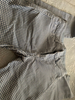 Checked pants like new, size S, white and blue