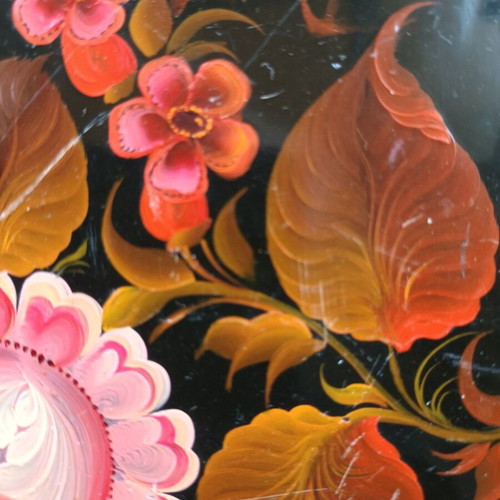 Hand-painted serving tray used