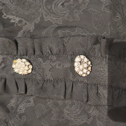 Monnalisa black blouse like new with embossed design and decorative buttons