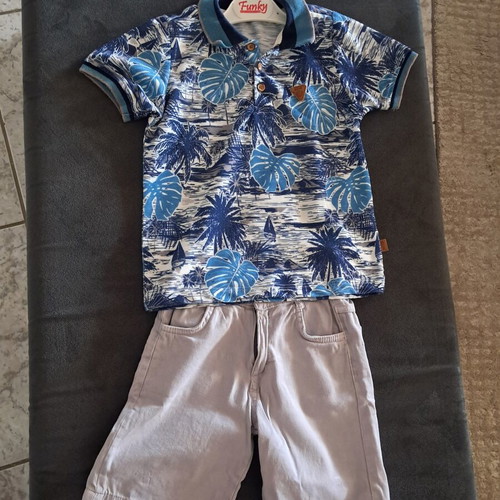 Polo shirt and shorts set for boy size 4 like new