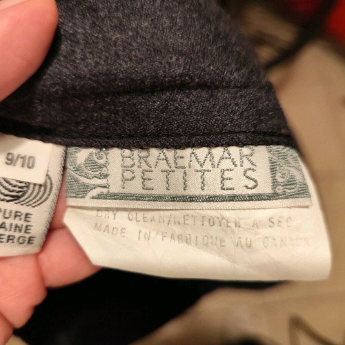 Vintage Braemar Petites skirt 100% virgin wool gray new