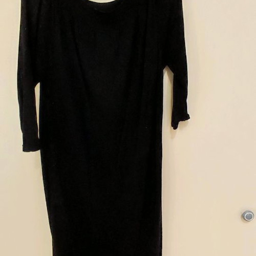 Black dress with silver threads