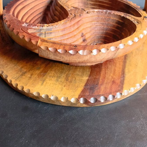 Large Handmade Carved Basket from Rosewood like new