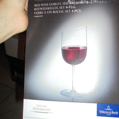 Villeroy & Boch Set of 3 Red Wine Glasses 0.41L NewMoon Crystal New